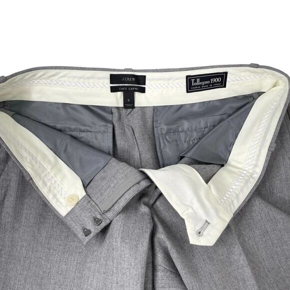 J. Crew Cafe Capri 100% wool ankle pants Sz 6 gray tollegno 1900 fabric - Picture 3 of 7